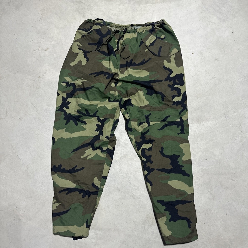 VTG Military Cold Weather Trousers Pants Goretex SZ XL Long Woodland Camo